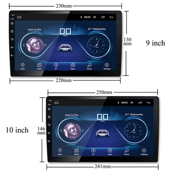 

9/10 inch Android 8.1 universal Car Radio 2 din android car radio DVD Player GPS NAVIGATION WIFI Bluetooth MP5 Player