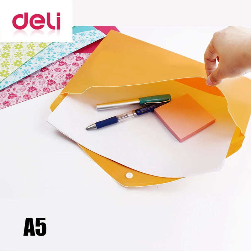 デリ最高価格 1 個色ファッション A5 厚いボタンポケットファイルバッグドキュメントバッグプラスチックフォルダ File Folder Aliexpress