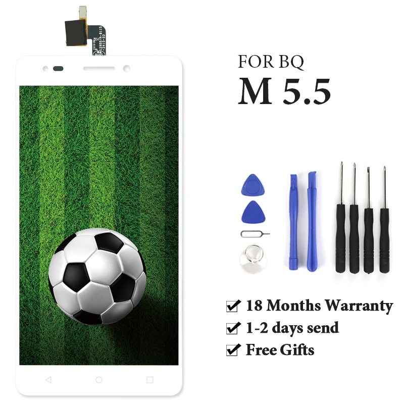 

5.5" High Copy For BQ Aquaris M 5.5/M 2017 LCD Display 3D Touch Screen Black White No Dead pixel Assembly Replacement With Gifts