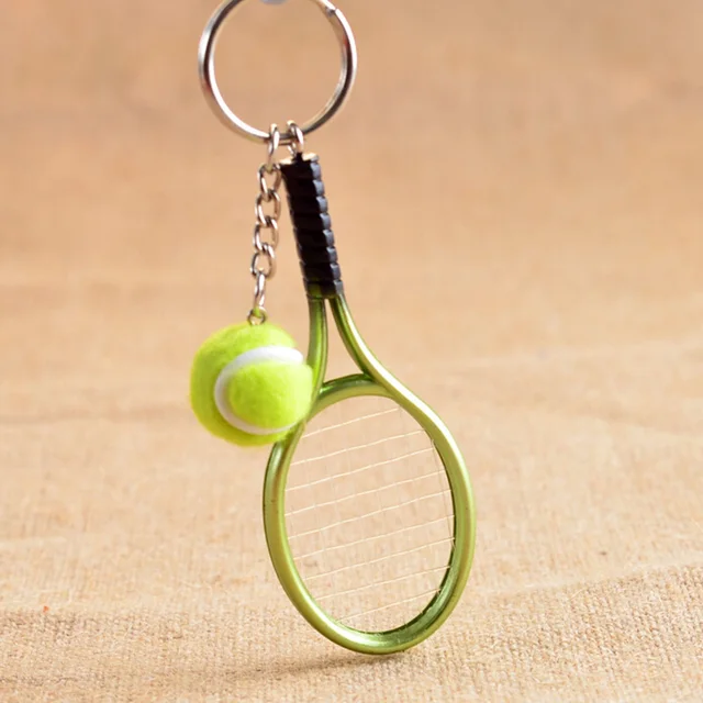 Sports Tennis Racket Keychain for Men and Women Metal Key Ring Holder