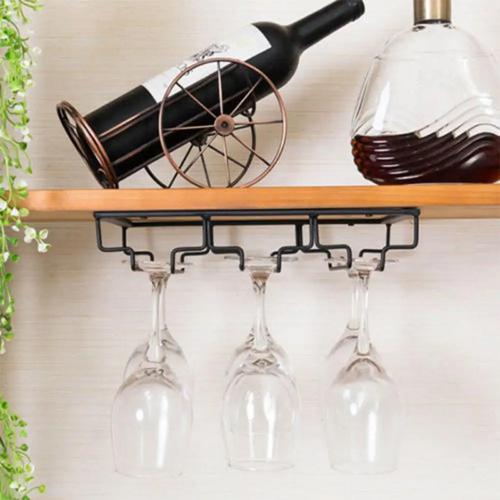 Креативный Железный Держатель для вина, бокал, рюмки, стеклянный стеллаж для хранения стаканов, кухонный барный шкаф, Внутренний органайзер, стойки - Цвет: Three-row