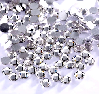 

Polaris Glitter Glass DMC Rhinestones Crystal Clear SS2-SS50 Non Hot Fix FlatBack Strass Rhinestone Nail Art Stone Good Quality
