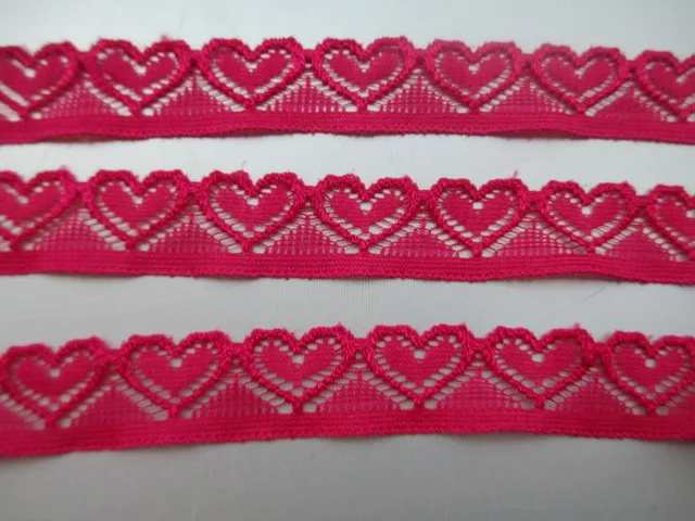

Beautiful rose stretch lace heart-shaped lace length 10 yards / width 1.8 cm DIY trim the craft