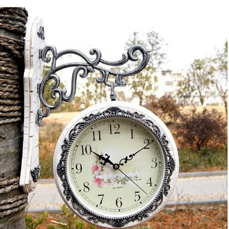 Винтажные Двухсторонние настенные часы Saat Relogio de Parede большие настенные часы Digita Horloge Murale Duvar Saati Reloj de Pared
