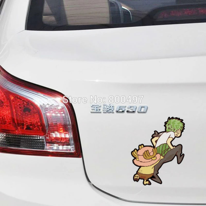 新加入面白い車のスタイリング漫画ワンピースゾロチョッパー車のステッカーデカール用トヨタフォルクスワーゲンシボレーテスラホンダ現代起亜ラダbmwフォードlada Car Stickers Decals For Toyotacar Styling Aliexpress