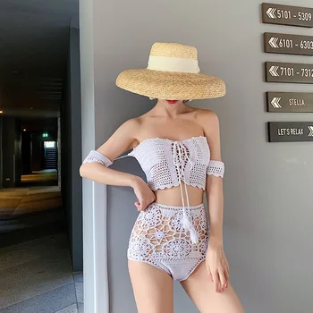 

Women's Bathing Suits Swimsuits For Full Separate Swimsuit Women Rashguards Sexy Perspective Compilation Hollow High Waist 2019