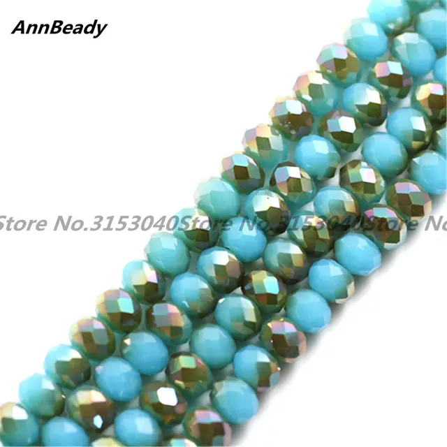 50pcs Solid Pink Color 6MM Rondelle Crystal Beads Glass Beads Loose Spacer Beads DIY Jewelry