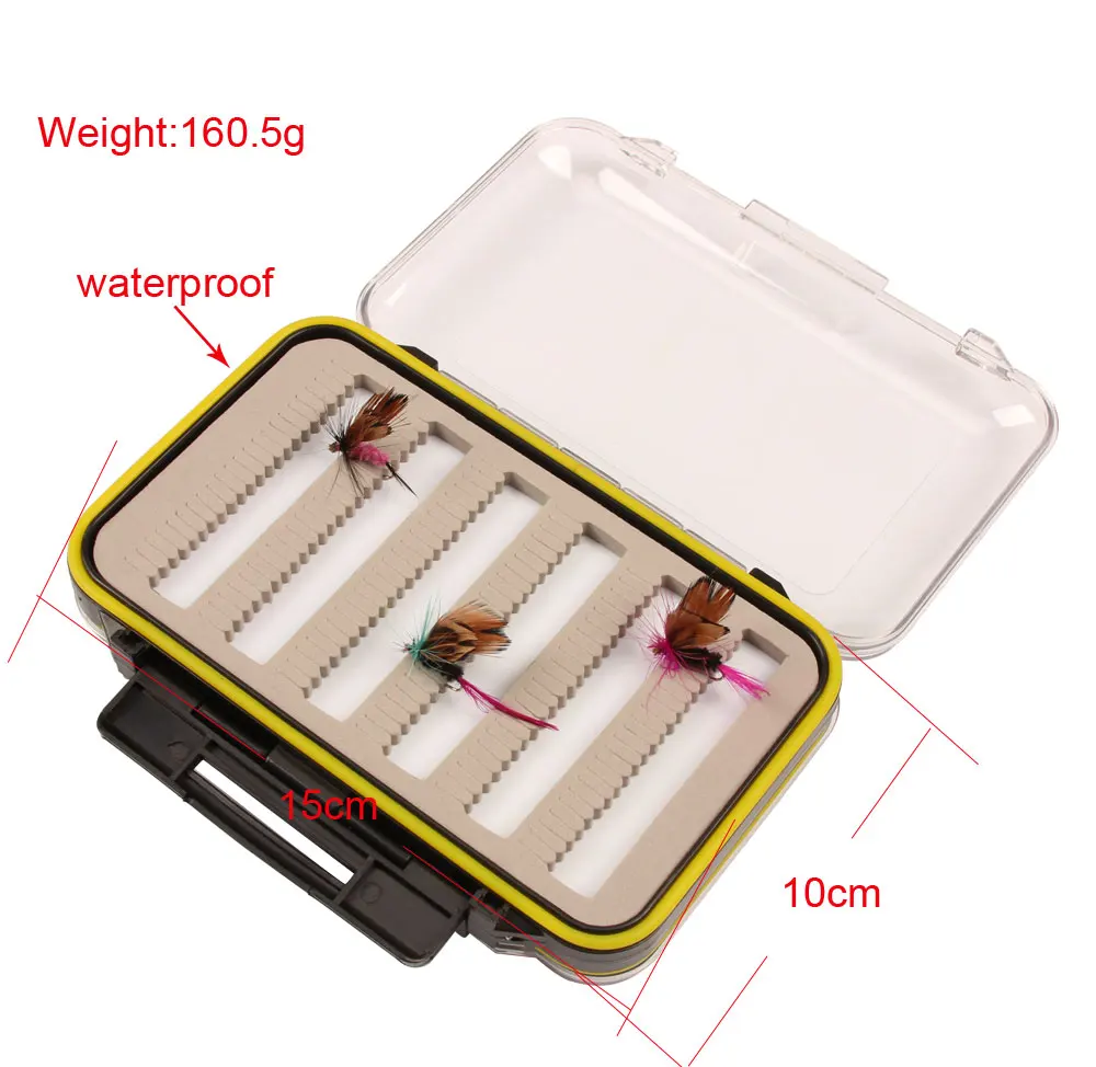 RoseWood Double Layer ABS Plastic Waterproof Fly Fishing Box With Slit Foam For Flies Jig Hooks Storage  (6)