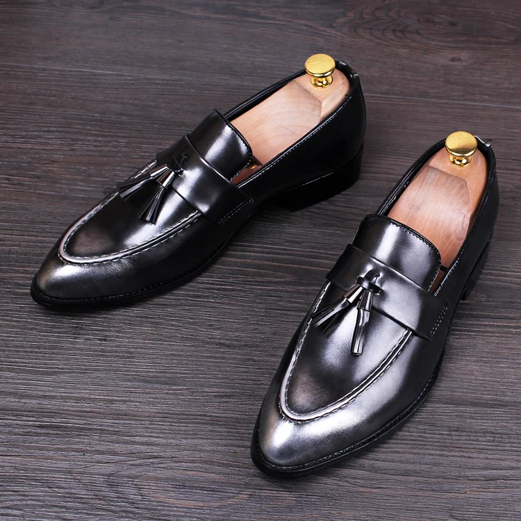 Anti Mocassins Básica vermelho Sola Preto Confortáveis Sapatos Moda prata oposição Dropshipping Apartamentos Homens 2018 Do Vintage wxaCaT