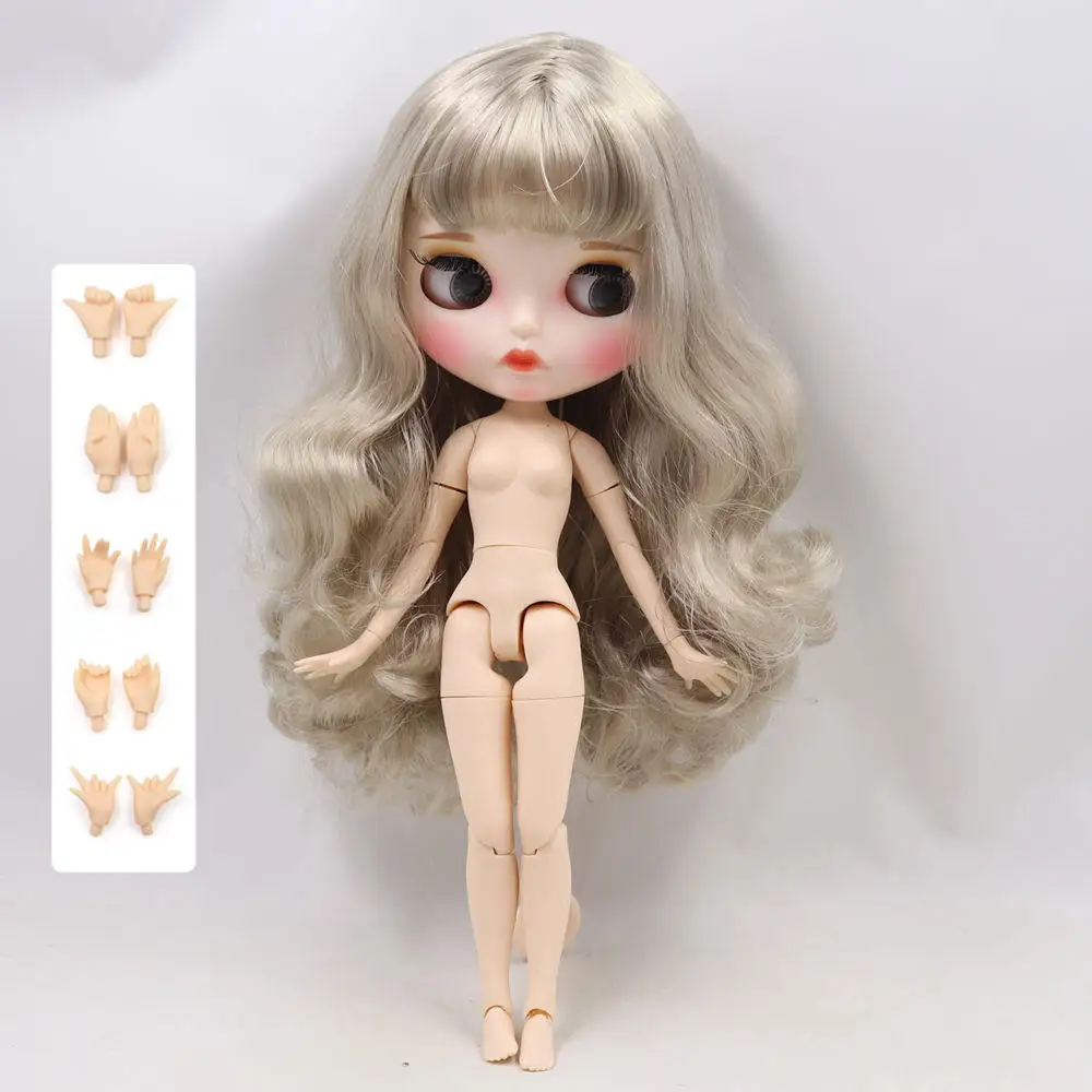 Кукла Blyth 1/6 bjd белая кожа тела милые серебряные Кудри волосы Новые матовые лицо с бровями блеск для губ ледяной sd высокое качество игрушки - Цвет: Зеленый