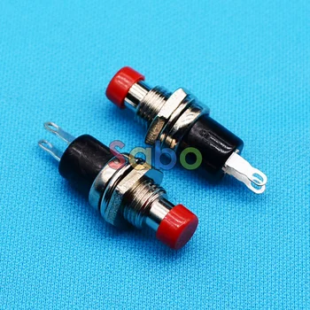 

5PCS Red Lockless ON/OFF Push button Switch Press the reset switch PBS-110