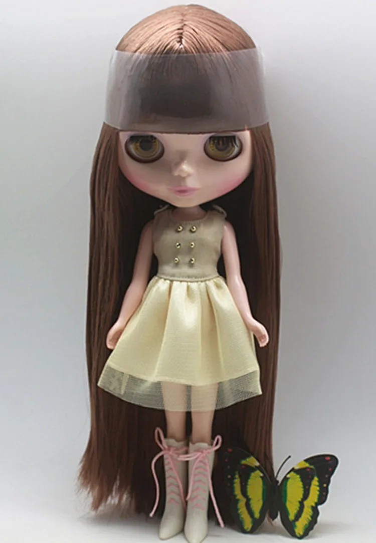 Телесного цвета blyth кукольные(коричневые волосы взрыва) b3