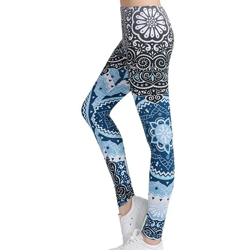 Black Напечатаны Slim женская одежда для фитнеса, спорта лосины для йоги тренажерного зала прочная эластичная ткань Для женщин Йога Леггинсы брюки для йоги спортивные аксессуар - Цвет: Black