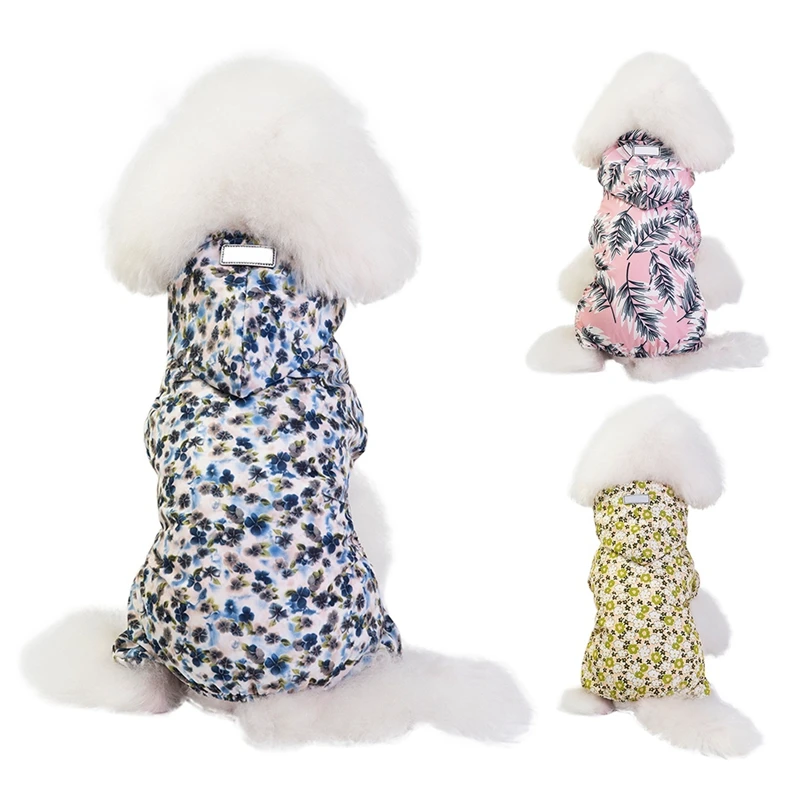 Съемная куртка-дождевик плащ для собак, домашних животных Водонепроницаемый собак Водонепроницаемость одежда цветочные узоры Тренч для дождливого дня