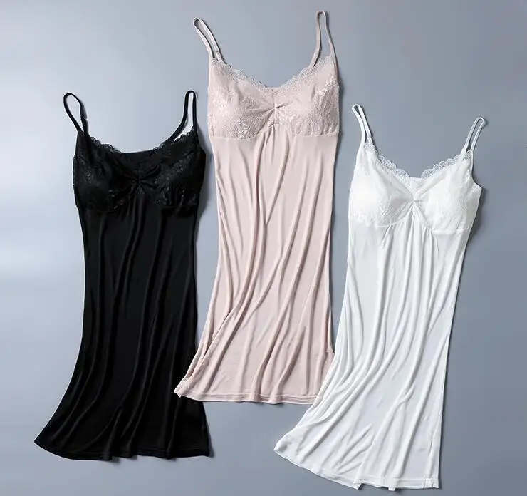 100% Silk Knit Full Slip with Pad Sleepwear Chemise Adjustable Strap SG329 100% Silk Knit Full Slip with Pad Sleepwear Chemise Adjustable Strap SG329