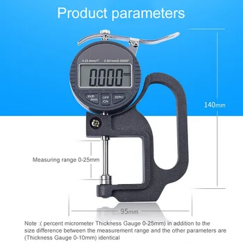 

Digital Thickness Gauge 0.001mm Electronic Thickness Gauge 10mm Digital Micrometer Thickness Meter Micrometro Thickness Tester