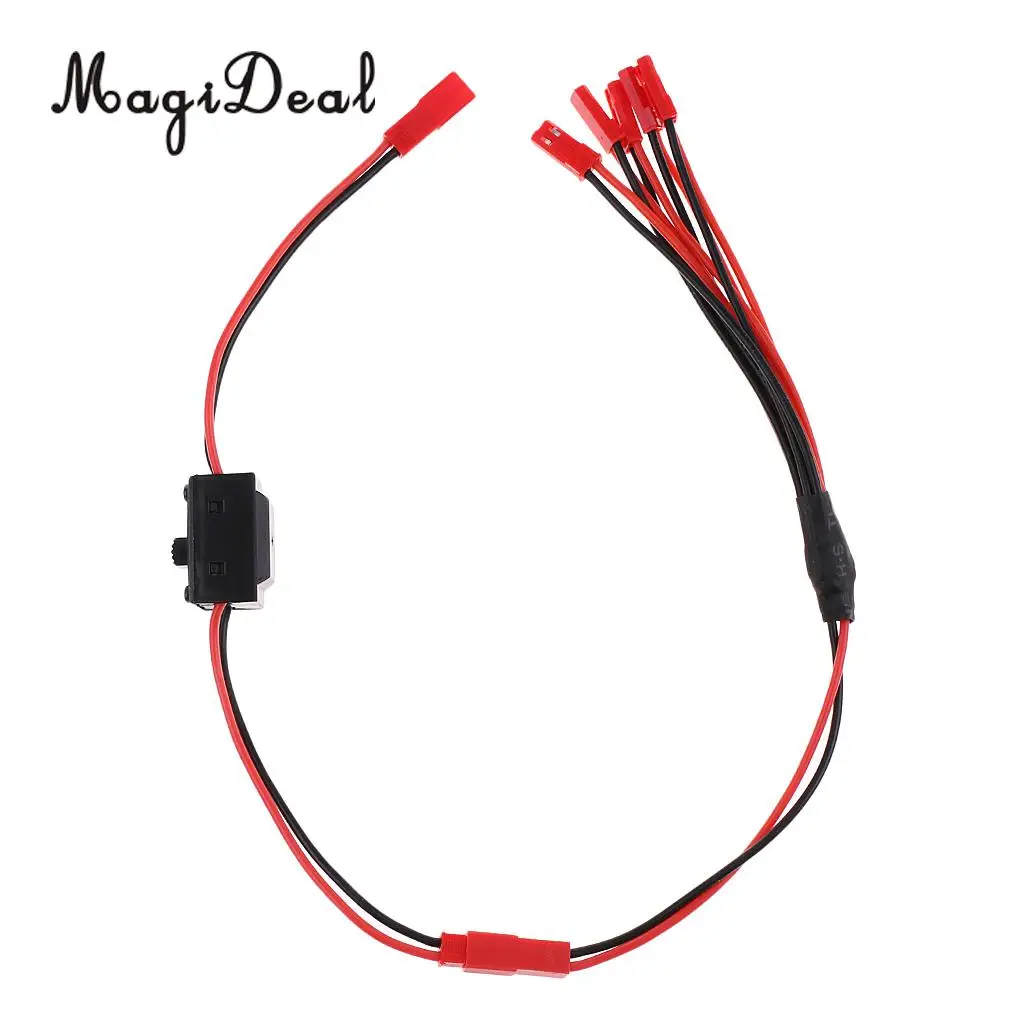 MagiDeal Metal 5 in 1 JST Splitter Wire Battery Connector 2 Pin Male Female w ON/OFF Switch for RC Li-po Battery