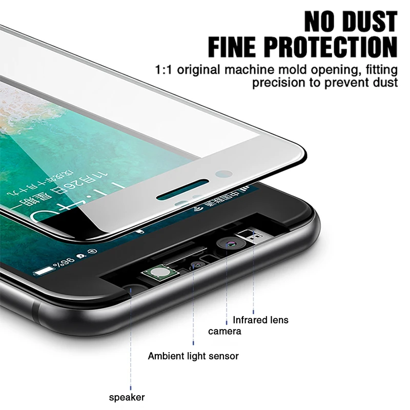 30D защитное стекло с изогнутыми краями для iPhone 7 8 6 6S Plus закаленное полным