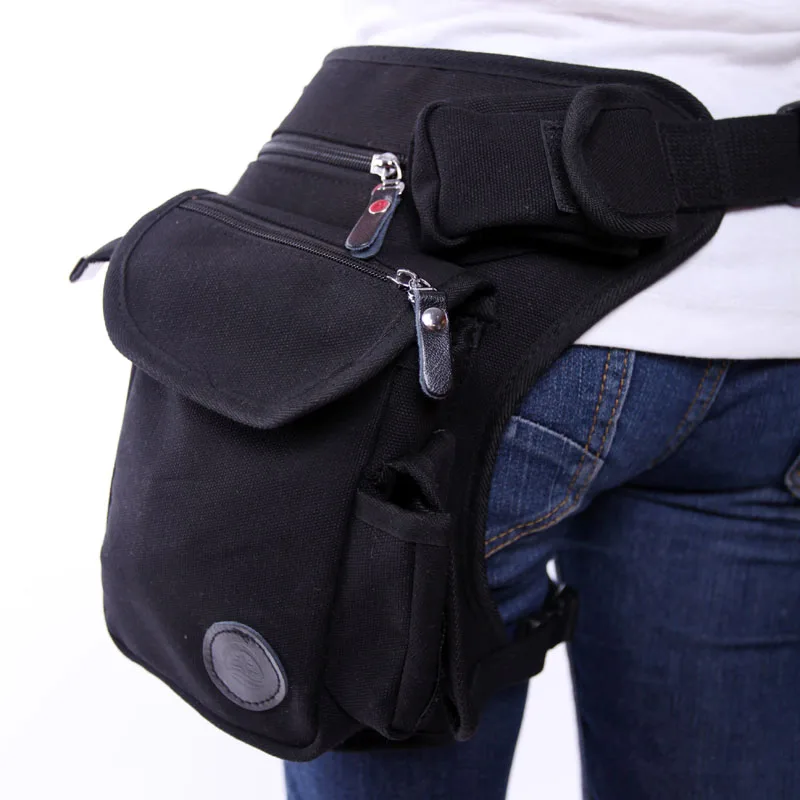 

Men Canvas Vintage Drop Leg Bag Fanny Waist Pack Hip Bum Belt Messenger Shoulder Bags Military Assault Motorcycle Riding