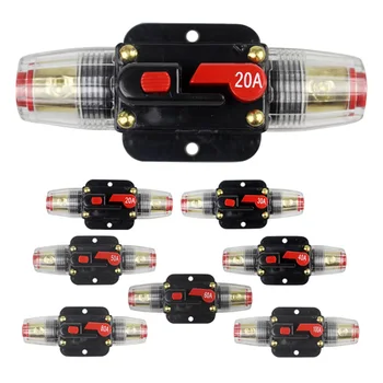 

12V Car Truck Audio Resettable Fuse Circuit Breaker Audio Amplifier Overload Protection Fuse Holder DC 20A-100A