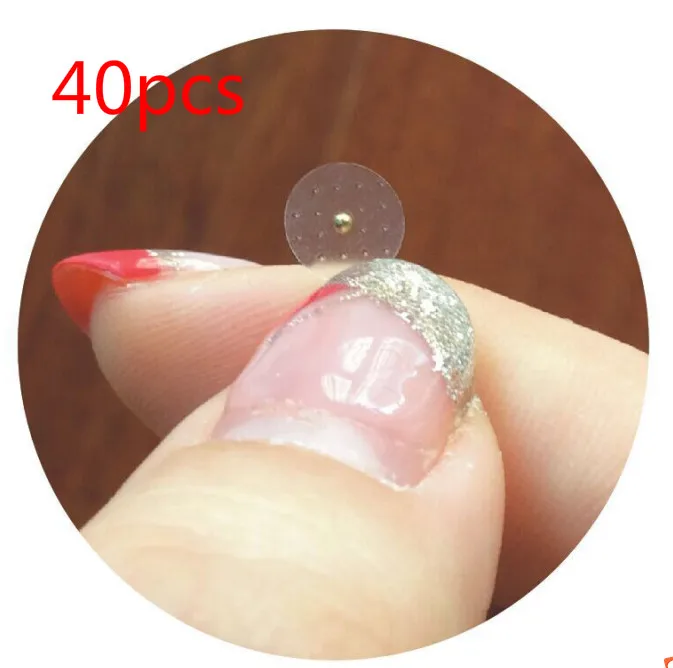 Магнитные частицы/5 цветов Кристалл уха патч прозрачная лента анти-аллергическая Магнитная терапия уха давления паста инструмент для аурикулотерапии - Цвет: as shown 40 pcs