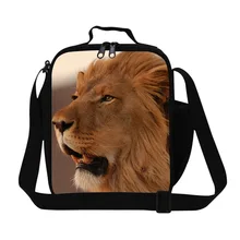 Животные Лев 3D печать ланч-мешки для студентов крутой Ланч-бокс для детей мальчиков Lancheira Termica пикника термо-мешок еды