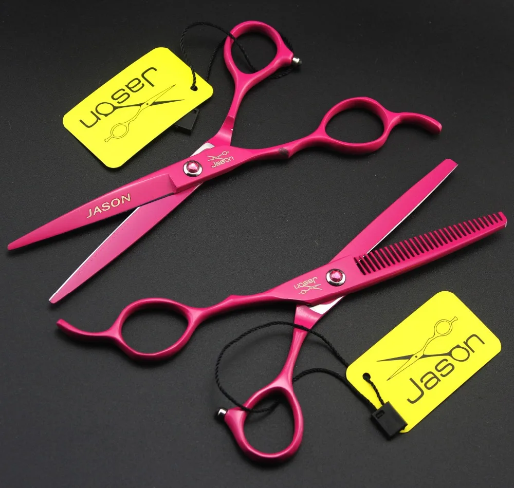 

380# 6.0'' Left Hand Brand Jason Hairdressing Scissors Barbers Cutting Scissors Thinning Shears Professional Human Hair Scissors