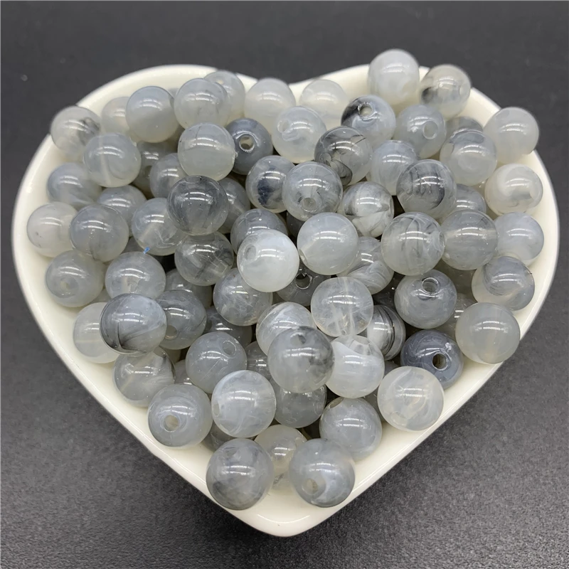 6mm 8mm 10mm Acrylic Spacer Beads Round Loose Cat's Eye Beads For Jewelry Making DIY Bracelet Necklace Accessories