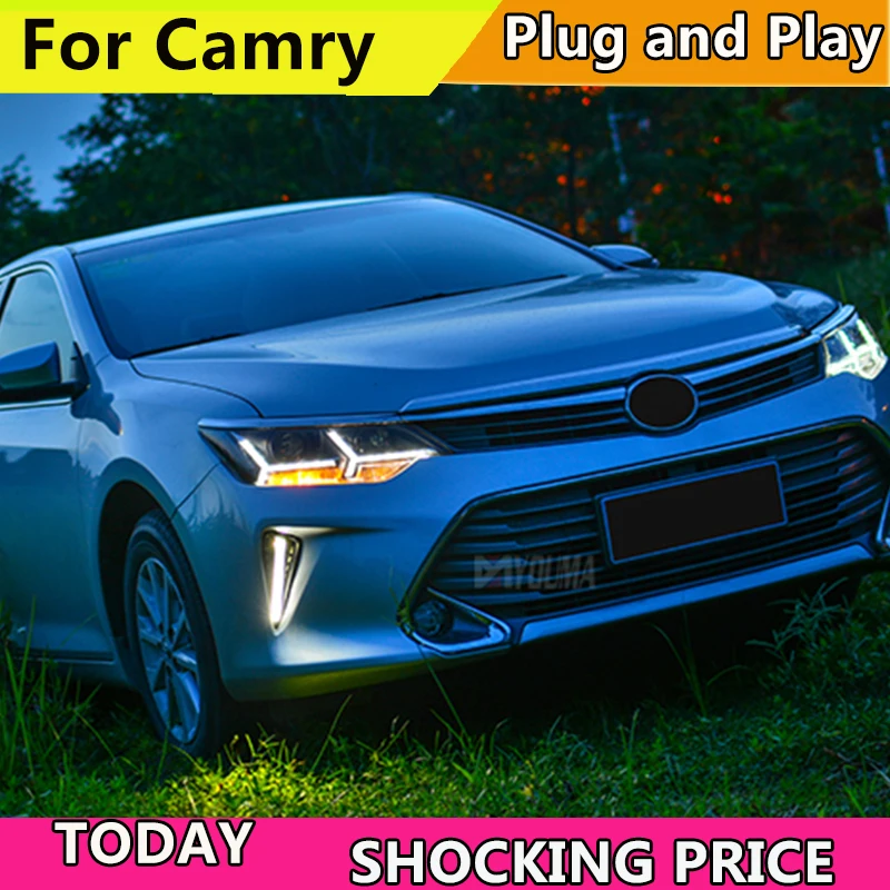 Doxa автомобильный Стайлинг для 2015 2016 2017 Toyota Camry V55 светодиодный ные фары новые drl