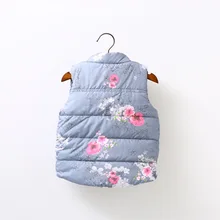 2016 Hiver Filles Gilet Épais Coton Floral Gilet Pour Les Filles Bébé Filles Gilet Pour Enfants Survêtement Enfants ClothingHW0015