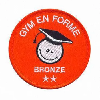 

Gym En Forme Embroidery Patch Made by Twill with Merrow Broder and Iron On Backing Customized MOQ50pcs free shipping by Post