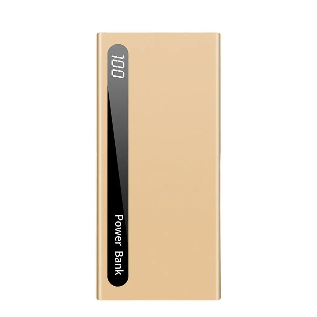 gold Портативные смартфоны 10000 мАч с двумя портами usb power bank 5 V 2A, 5 V 1A DC5V 2.1A квадратная мощность около 85% банка - Цвет: gold