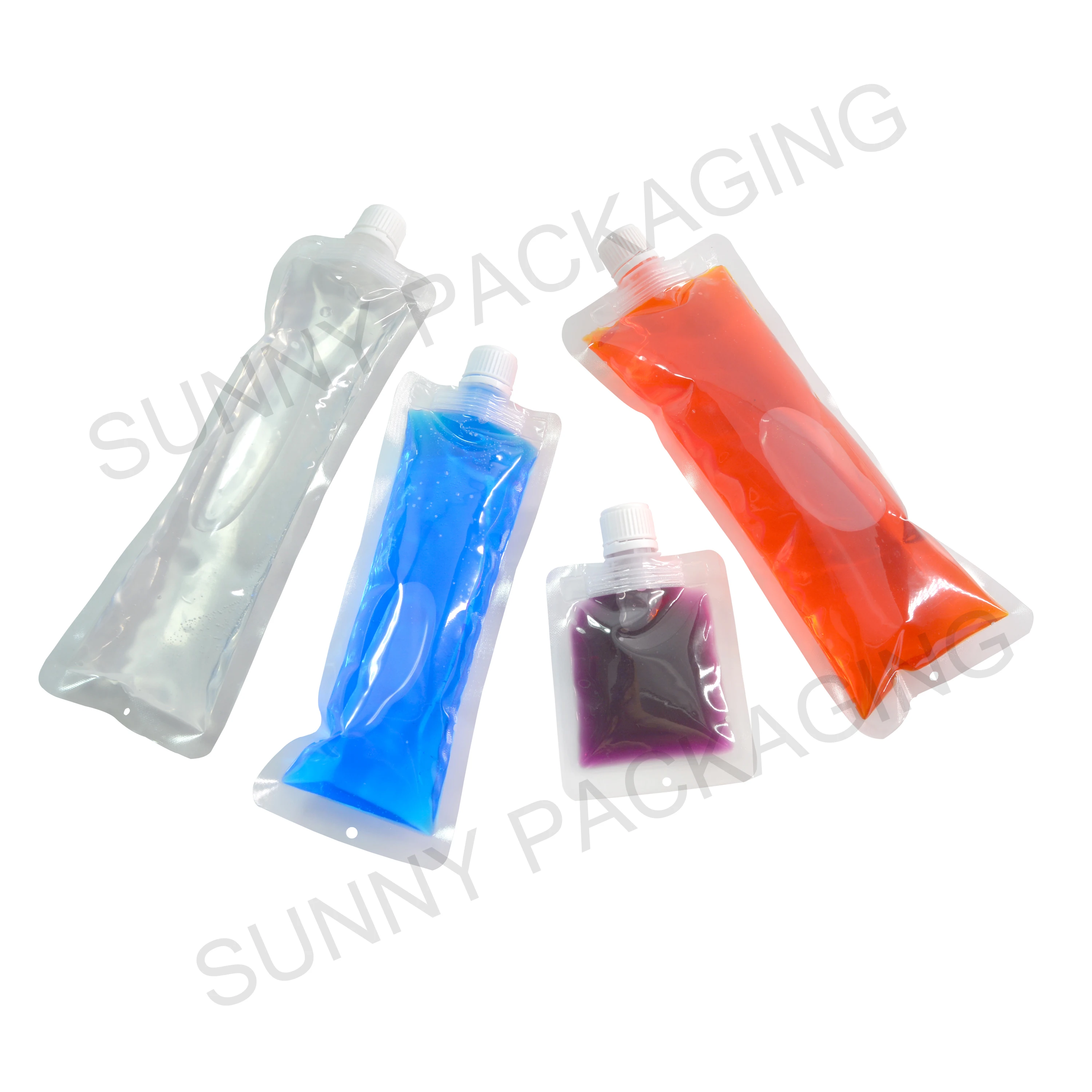 20 pcs Full Transparent Plastic Spout Pouch Juice Pouch,Wine Flask Pouch BPA Free Food Materials Storage Bags  30 ml-500 ml 4