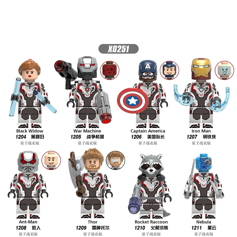 

Avengers 4 Endgame Thanos War Machine Thanos Iron Man MK1 MK5 MK7 MK41 MK46 MK85 Legoe Minifigured Hulk Building Blocks X0252