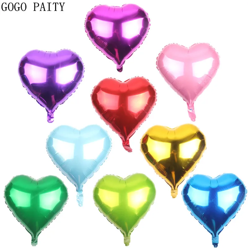 GOGO PAITY 10 шт./лот Горячие монохромные 10 дюймов в форме сердца алюминиевые шары для свадьбы и дня рождения вечерние макет игрушки