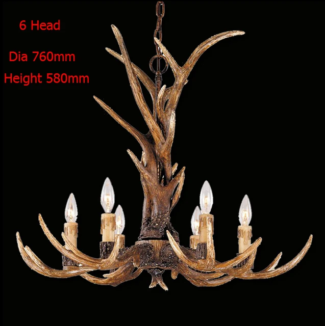Europe Country 6 Head Candle Antler Chandelier American Retro