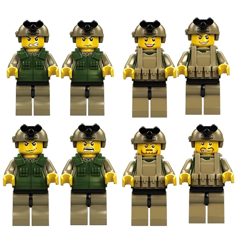 1242 шт 4в1 детские строительные блоки игрушка Совместимость с legoingly город Военный