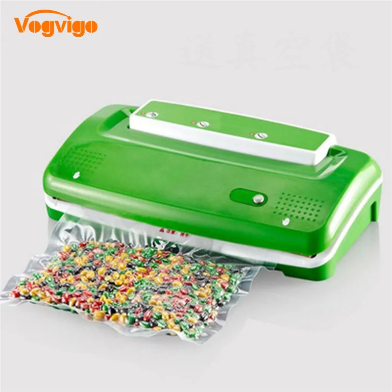 

VOGVIGO Brand Automatic Electric Sealer Vacuum Packer Packaging Machine Household Food Vacuum Sealer Including 30Pcs Bag 220V