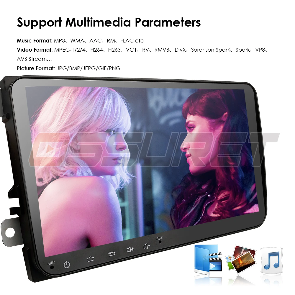 Excellent 9" Android 9.0 Car GPS Navigation for VW Volkswagen GOLF 5,Polo Passat b5,Jetta Tiguan Touran Skoda,canbus,steering wheel,RDS BT 3