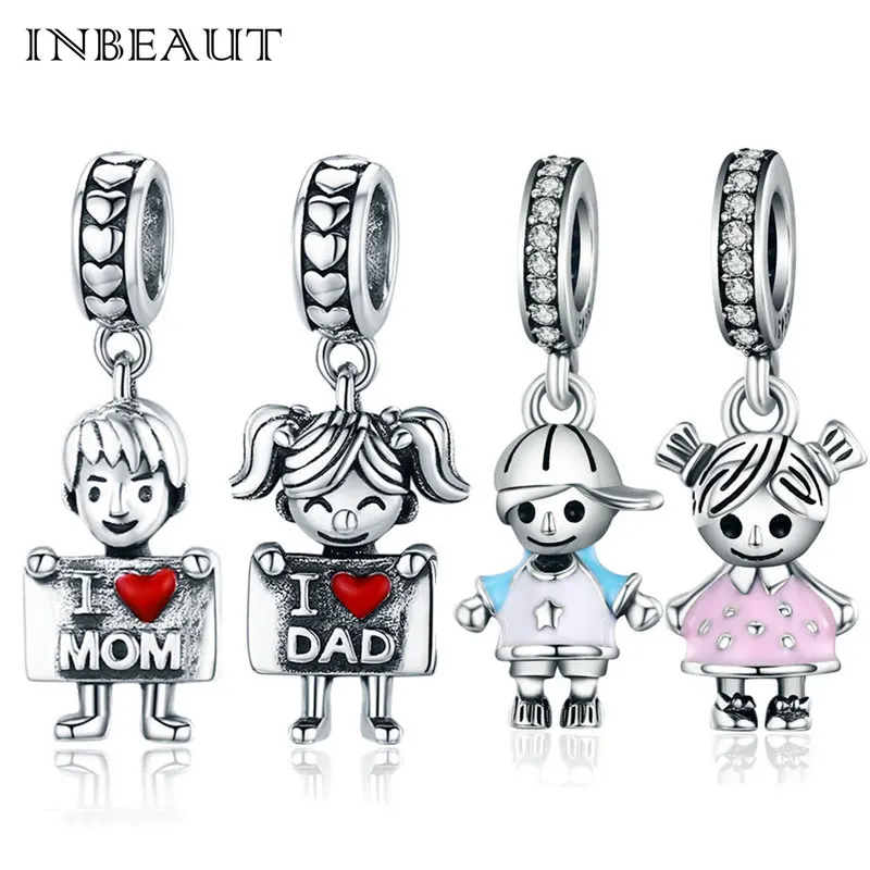 

INBEAUT 100% Real 925 Sterling Silver Cute Little Hat Boy Girls Pendant Beads fit Original Pandora Bracelet Women Jewelry Making
