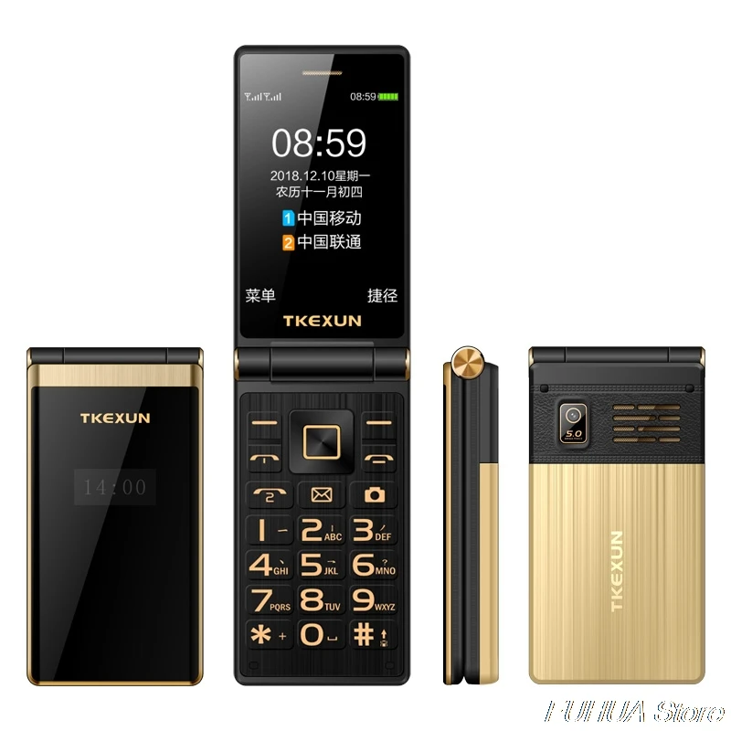 TKEXUN M2 PLUS 3 0 ''большой ключ шрифт сенсорный экран 3G WCDMA флип телефон мобильный с