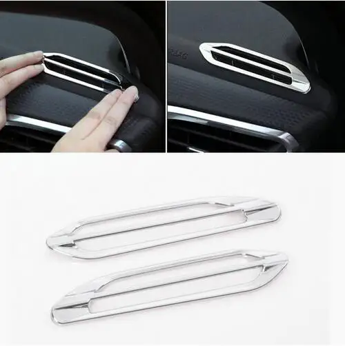 Car Accessories LR Air-conditioning Outlet Cover ABS Chrome plate For Peugeot 208 3-door 5door hatchback GTI 2012-2015 2016