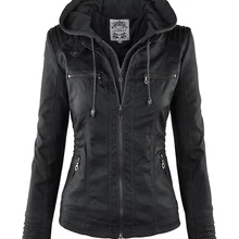 Готическая куртка из искусственной кожи, женские толстовки, зимняя Осенняя мотоциклетная куртка, черная верхняя одежда из искусственной кожи, куртка из искусственной кожи