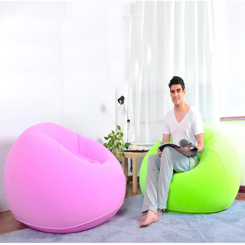 Надувной зеленый розовый beanbag ленивый бытовой один диван шезлонги гостиная ворс кресло Крытый Релакс надувной