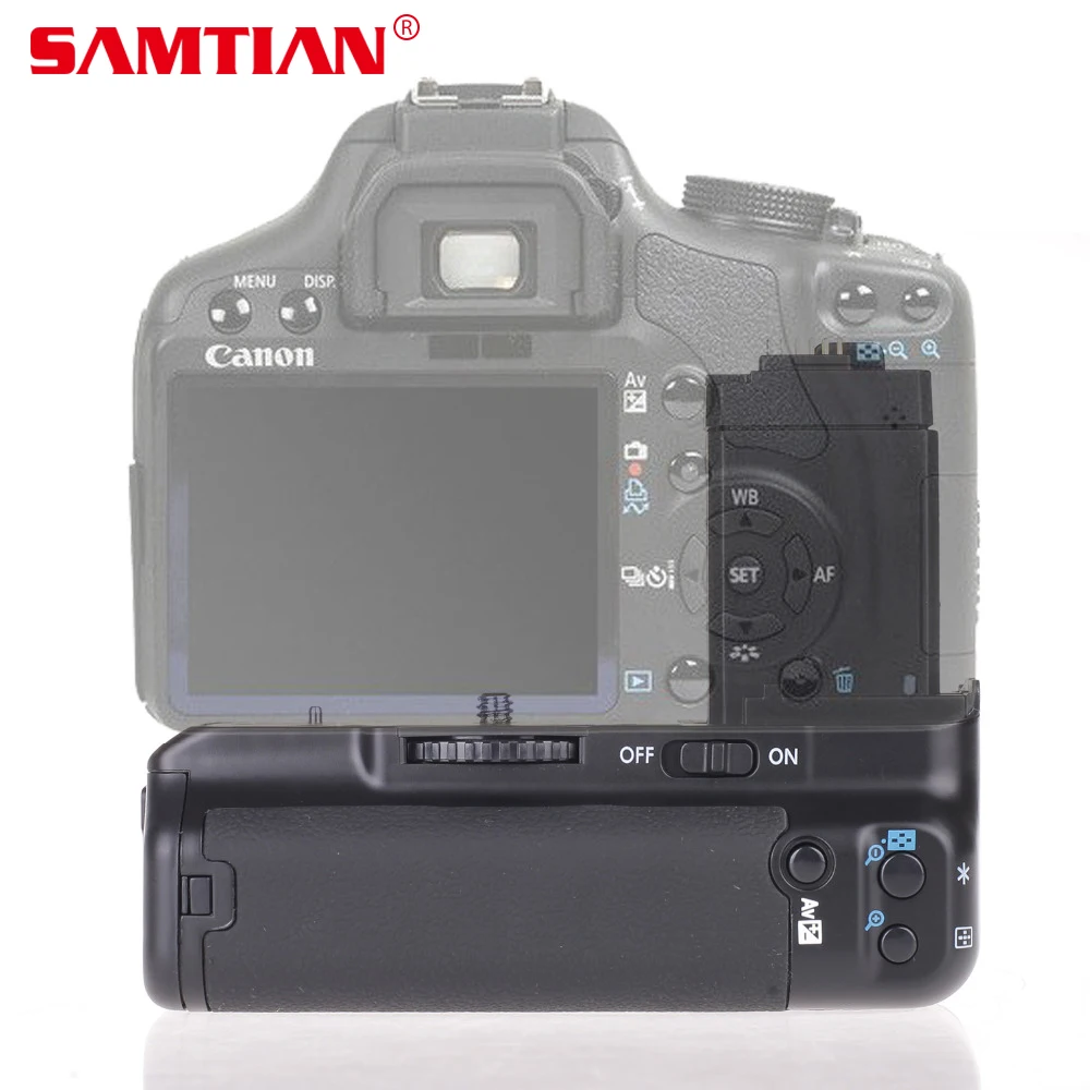 

SAMTIAN Vertical Battery Grip Holder for Canon 500D 450D 1000D Rebel Xsi XS T1i DSLR Camera with Remote Control