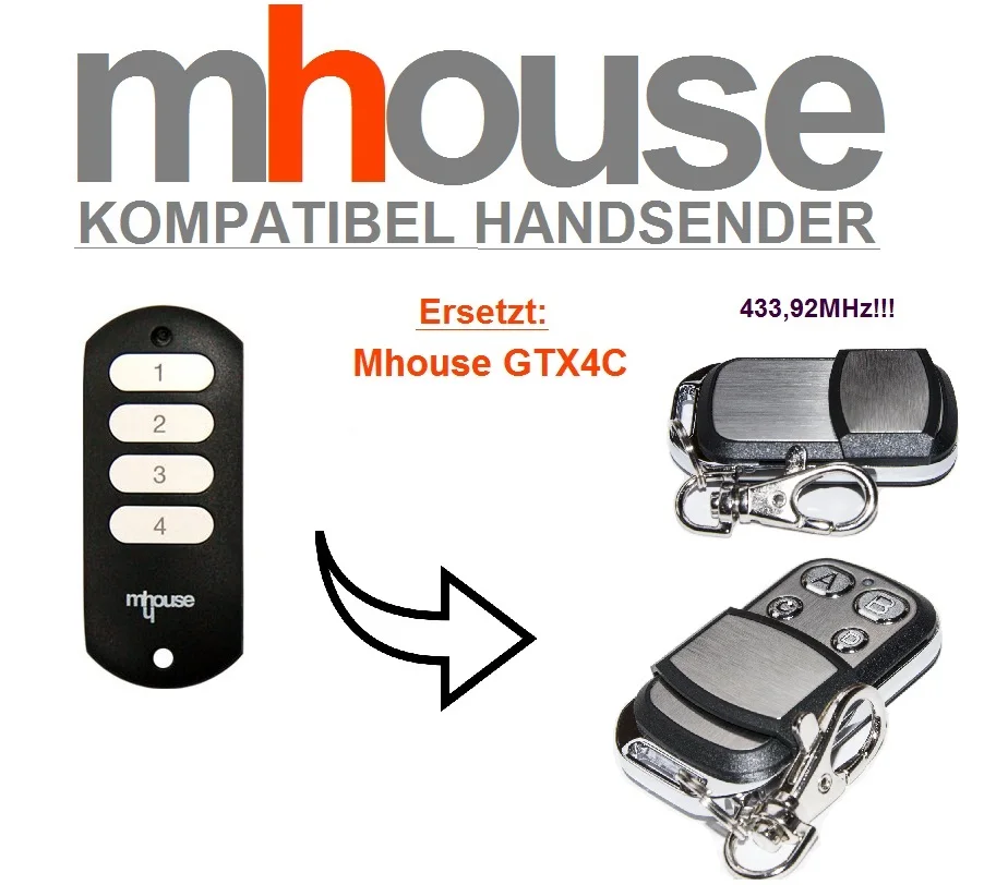 

For Mhouse GTX 4C garage door remote control duplicator 433.92Mhz Rolling code free shipping