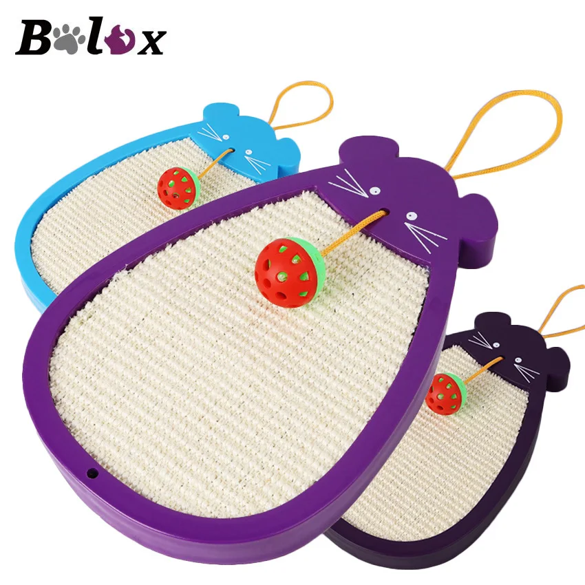 Natural Sisal Toy For Cats Scratch Pad Board Anti-bite Cat Toys Mat Durable Cat Scratch Pad with Cartoon Ball Toys Mouse Shape