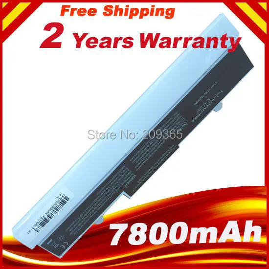 9 Cell 7800mAh Laptop Battery for Asus Eee PC 1001 1005 1101 Netbook White Free Shipping