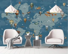 

beibehang Custom wallpaper for kids room wall paper 3d silk wallpaper cartoon world map background wall wallpaper for walls 3 d