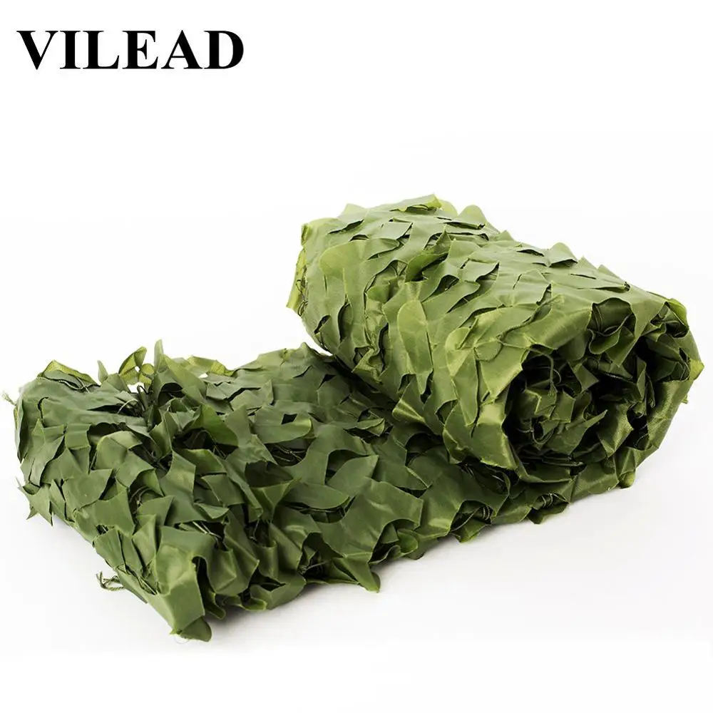 

VILEAD 7M Wide Pure Green Camouflage Net Army Camo Netting Sun Shelter for Hunting Camping Tent Car Covers Garden Decoration